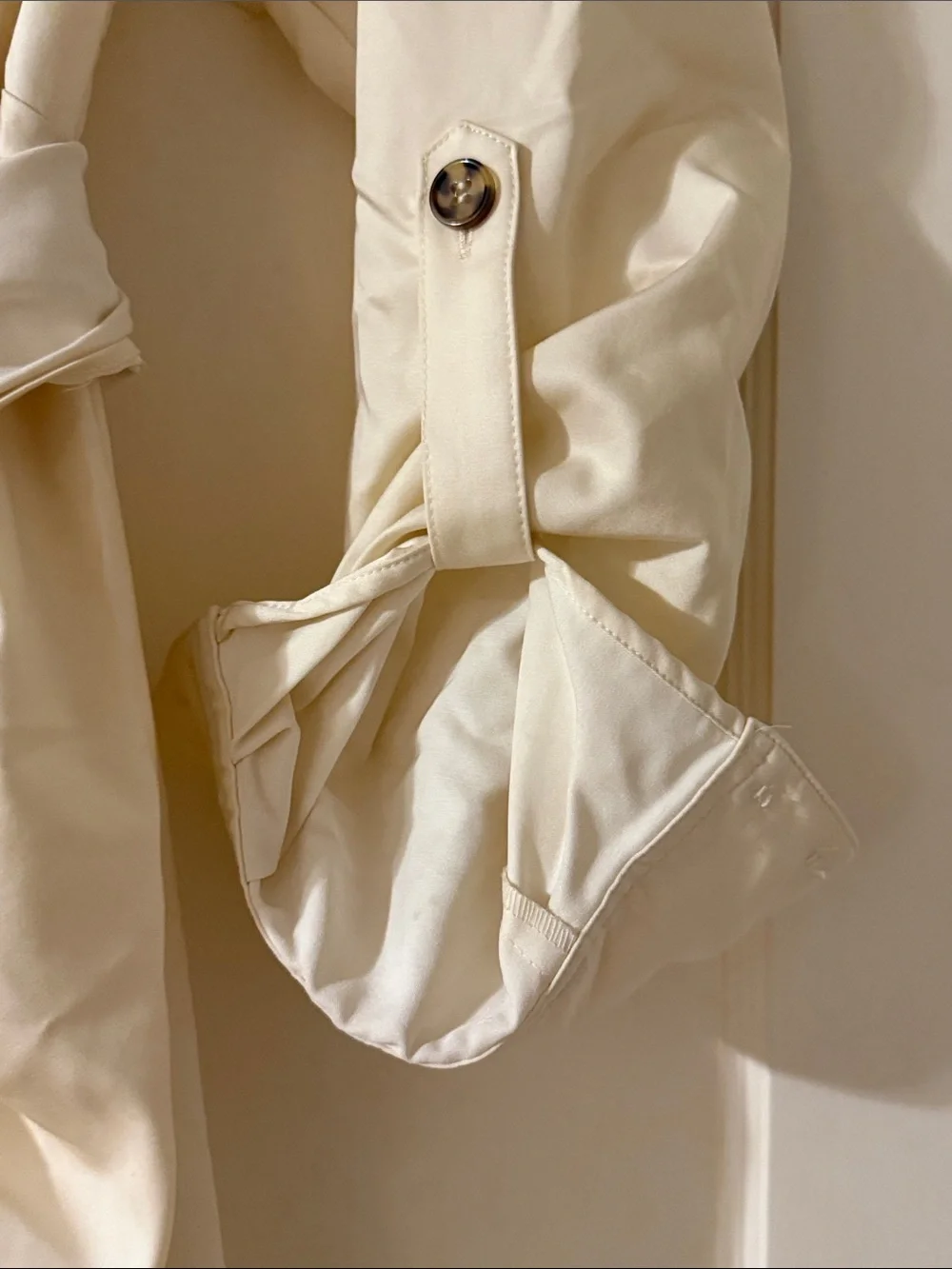 Antonio Melani Beige Ruched Button Down Belted Roxanne MIDI Dress Size 4 Small